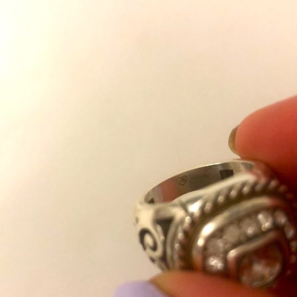 Brighton Ring Square Crystal Multi Crystals Filigree Silver Plated Removable - Picture 5 of 7